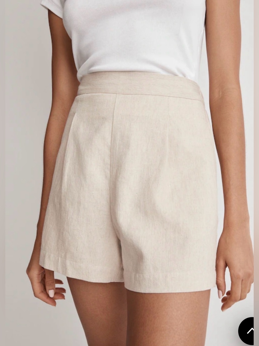 NWT Madewell Clean Pull-On Shorts in Linen-Cotton Size L